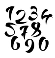 set of calligraphic ink numbers design vector image
