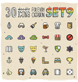 30 colorful doodle icons set 9 vector image vector image