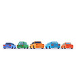 cars rear backs cartoon vehicles backside parking vector image vector image