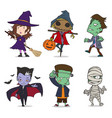 halloween characters vector image