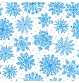 hand drawn snowflakes seamless pattern vector image