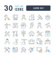 set of linear icons labor day vector image vector image