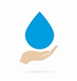 water drop in hand logo or icon vector image