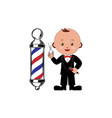 barber boy logo template vector image