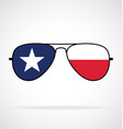 cool aviator sunglasses with texas state flag vector image