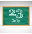 july 23 day calendar school board date vector image