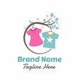 kids clothing store logo with clothes hanging vector image