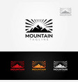 mountain sun rise logo vector image