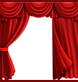 curtain with drape stage theatre fabric red vector image