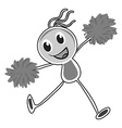little girl cheering with pom vector image