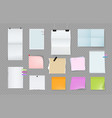 notepad paper notes collection pin sticky memo vector image