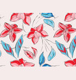 botanical summer orchid red blue print art vector image vector image