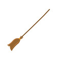 brown broom with long wooden handle vector image vector image
