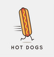 hot dog logo running hotdog on white background vector image vector image