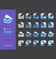 sea wave ocean icon and element vector image