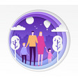 family - modern paper cut vector image