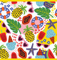 summer beach seamless pattern background vector image vector image