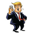 donald trump and social media cartoon vector image vector image