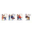 people in hair salon men and women vector image
