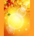 autumn maple leaves effect sun glow vector image vector image