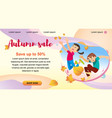 children playing in the park throwing up leaves vector image