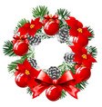 christmas sketch with wreath of fir twigs vector image