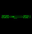 happy new year 2020 with loading to up 2021 neon vector image