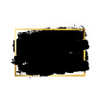 brush stroke gold text box isolated white vector image vector image
