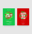 happy new year 2022 and merry christmas layout vector image vector image
