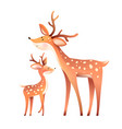 mother deer and little doe loving animals for kids vector image vector image