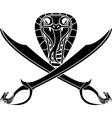 heraldic snake symbol stencil vector image vector image