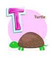 letter t for turtle cartoon alphabet for children vector image vector image