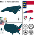 map of north carolina vector image vector image