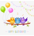 birds sing birthday vector image