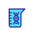 dna test tube icon isolated contour symbol vector image vector image