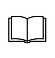 open book icon in line style pictograph library vector image vector image