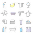bathing icon set vector image