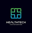 health technology logo template this design vector image vector image