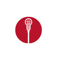 lacrosse stick circle icon vector image vector image