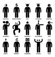 man characteristic behaviour mind attitude vector image vector image