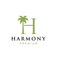 palm tree h letter mark logo icon vector image