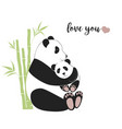 panda mother hugging baby vector image