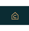 yellow c alphabet letter logo icon for company vector image