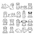 big set wild animals and pets bundle vector image vector image