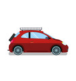 red car with roof rails flat vector image