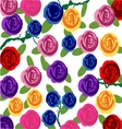 rose flowers pattern background vector image vector image