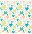 bright hearts green peach teal seamless vector image vector image