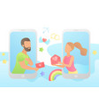 love in messenger young happy couple concept vector image