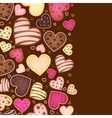 vertical chocolate background for text with heart vector image vector image