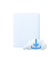 3d document cloud download vector image